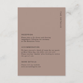 Boho Minimalist Brown Modern Wedding Details Tilläggskort