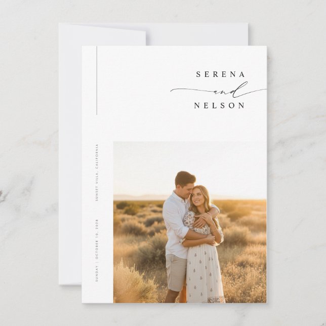 Boho Minimalist Budget Wedding Inbjudningar (Framsida)