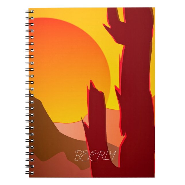 BOHO MINIMALIST DESERT SUNSET GRAPHIC ANTECKNINGSBOK (Framsidan)