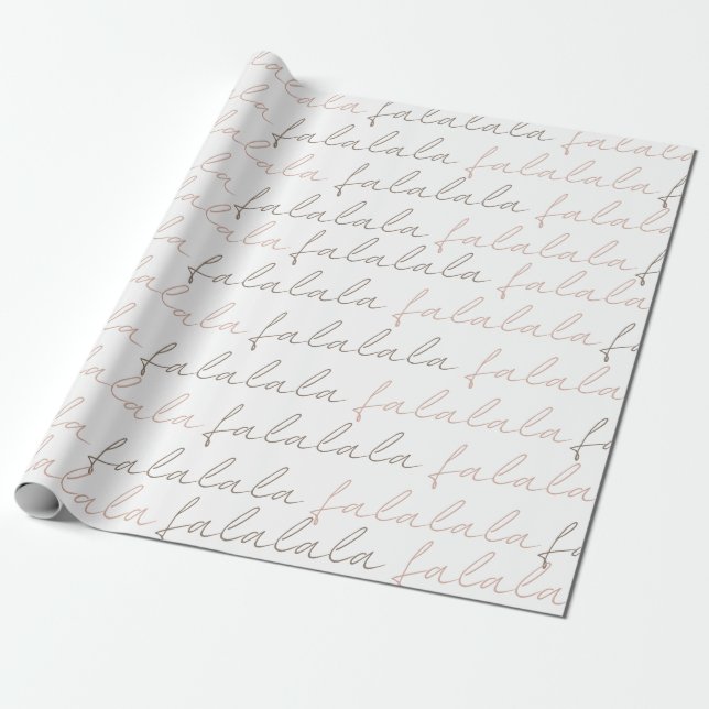 Boho Minimalist Falala Rosa Wrapping Papper Lakan Presentpapper (Utrullad)