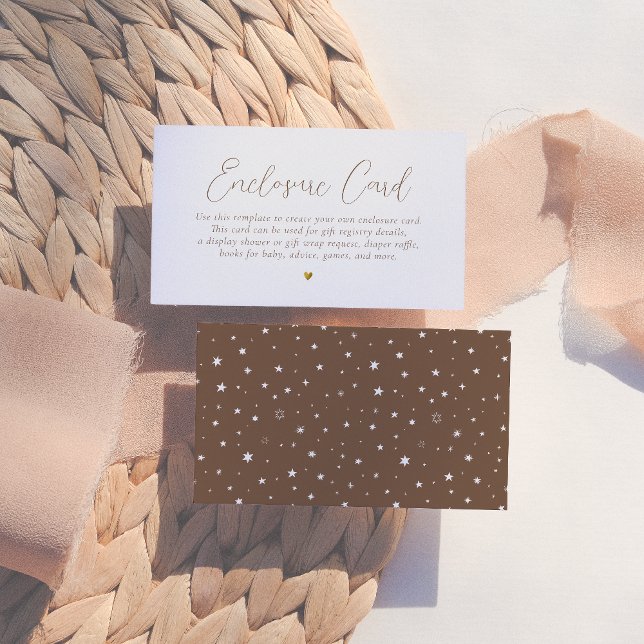Boho minimalist Guld Heart Calligraphy Baby Shower Tilläggskort (Skapare uppladdad)