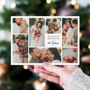 Boho Minimalist jul 7 Photo Collage Helgdag Julkort