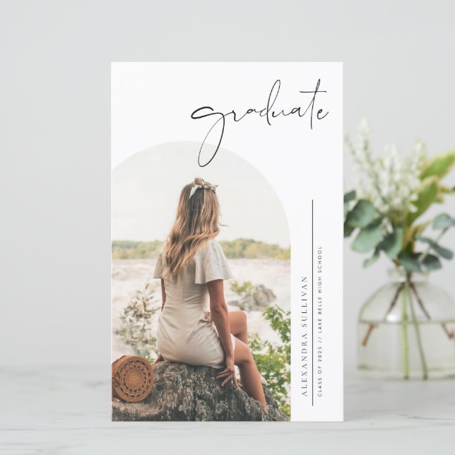 Boho minimalist kalligrafi valv foto examen (Stående Fram)