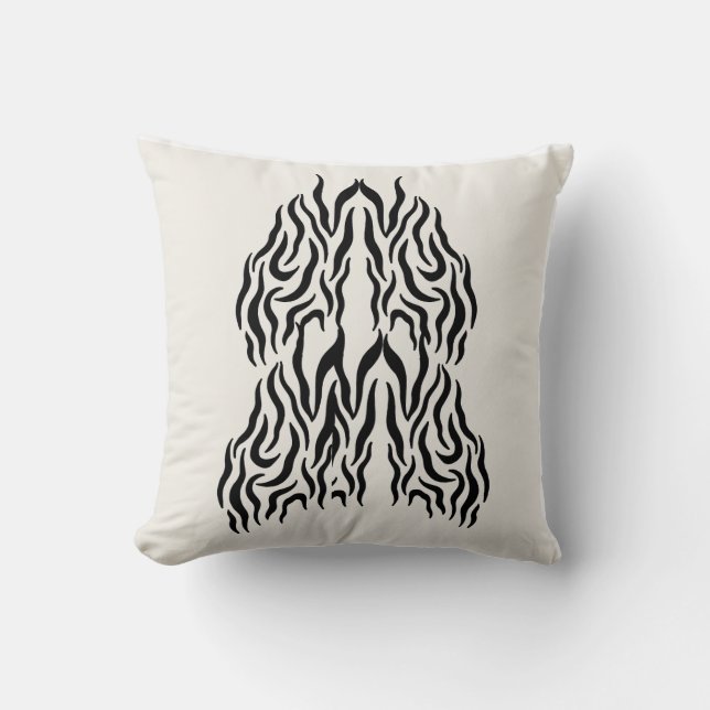 Boho Minimalist Line Art Pillow – 16x16 Modern Dec Kudde (Framsida)