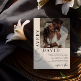 Boho minimalist Modern Bröllop Photo Arched Inbjudningar