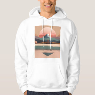 Boho Minimalist Mountain Escape T-Shirt Hoodie