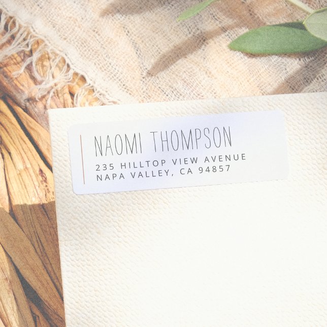 Boho Minimalist Namn & Adress Returadress Etikett (Skapare uppladdad)