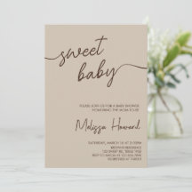 Boho minimalist Neutral Brown Baby Shower