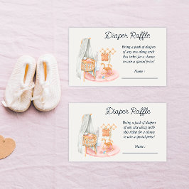 Boho Minimalist Nursery Girl Diaper Raffle Tilläggskort