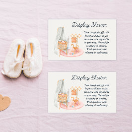 Boho Minimalist Nursery Girl Visning Shower Tilläggskort