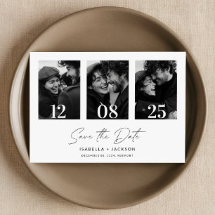 Boho Minimalist Photo Save Date Inbjudningar