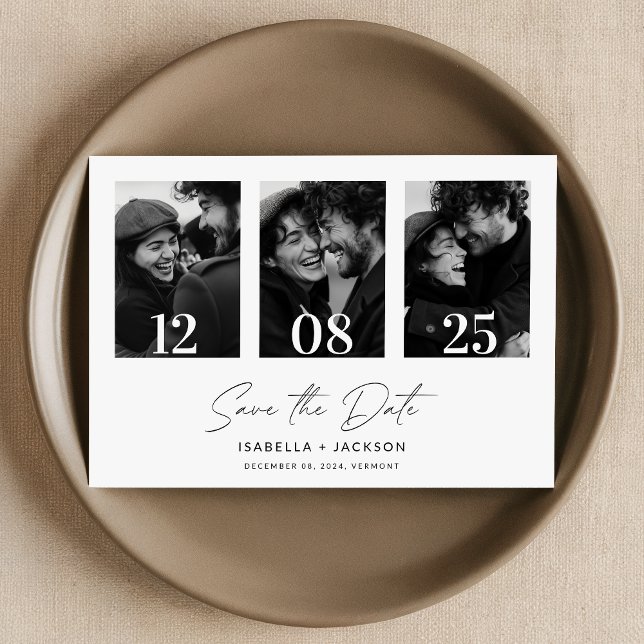 Boho Minimalist Photo Save Date Inbjudningar (Skapare uppladdad)
