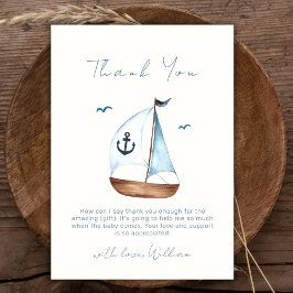 Boho Minimalist Sailboat Anchor Baby Shower Tack Kort
