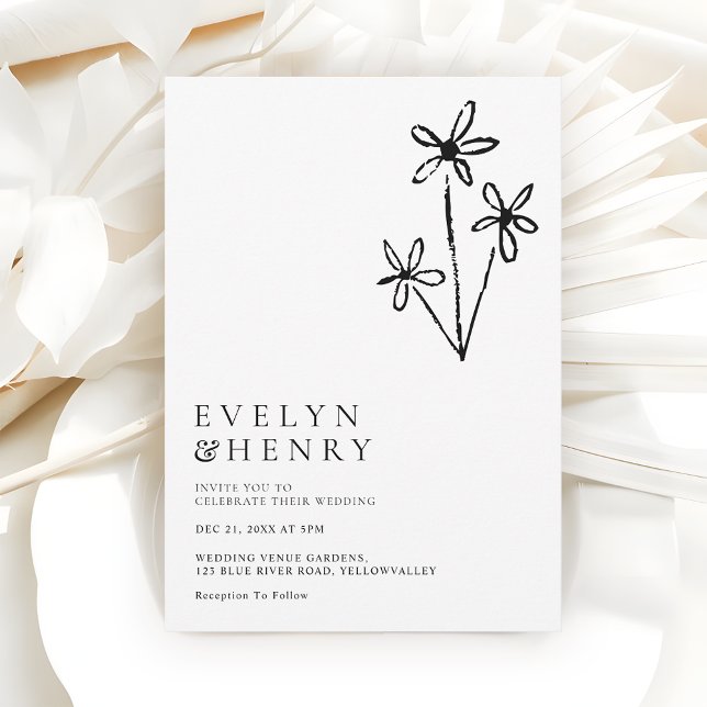 Boho Minimalist Simple Chic Wedding Inbjudningar (Skapare uppladdad)