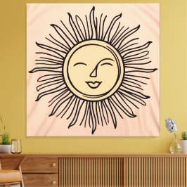 Boho Minimalist Sol Symbol Canvas - Modern Spiritu