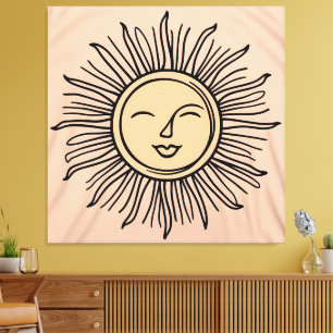 Boho Minimalist Sol Symbol Canvas - Modern Spiritu