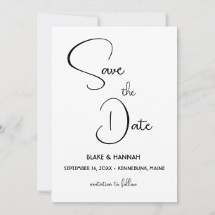 Boho minimalist sparadatum handskriven teckensnitt inbjudningar