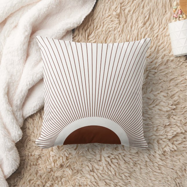 Boho Minimalist Sun Kudde (Filt)