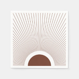 Boho Minimalist Sun Pappersservett