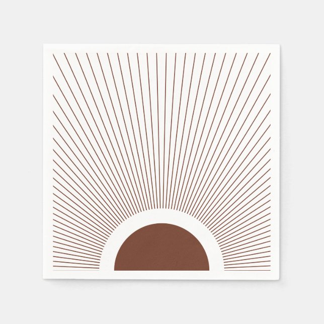 Boho Minimalist Sun Pappersservett (Framsidan)