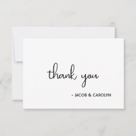 Boho minimalist svart vit bröllop tackkort inbjudningar