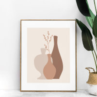 Boho Minimalist Terracotta Vas med torkad blomma