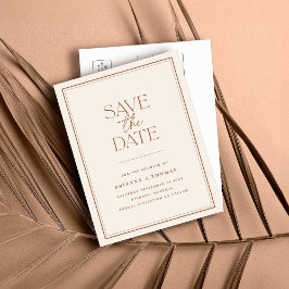 Boho minimalist terrakotta spara datum meddelande vykort