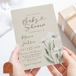 Boho minimalist tusensköns vildblomma baby shower inbjudningar