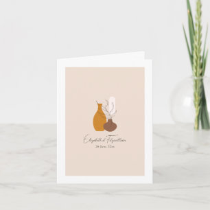 Boho Minimalist Vas Bröllop Folkad Inbjudan