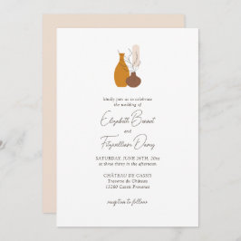 Boho Minimalist Vas Bröllop Inbjudningar