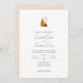 Boho Minimalist Vas Bröllop Inbjudningar