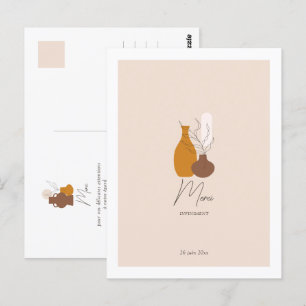 Boho Minimalist Vas Bröllop Tack Vykort