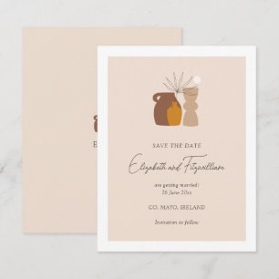Boho Minimalist Vas Par Initialer Spara Datumet