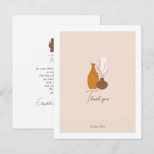 Boho minimalist vaser bröllop tack kort