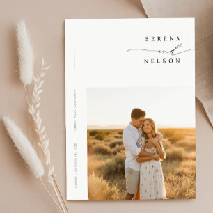 Boho minimalistisk bröllop på budget inbjudningar