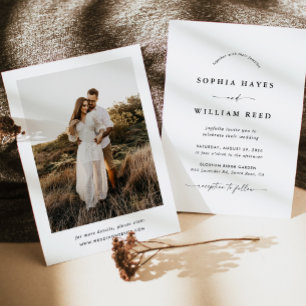 Boho Minimalistisk Bröllopsfest Inbjudningar
