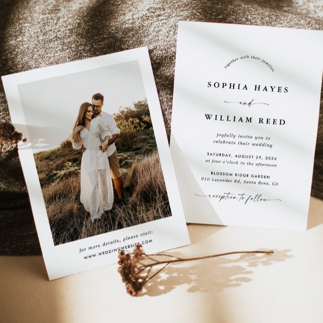 Boho Minimalistisk Bröllopsfest Inbjudningar (Skapare uppladdad)