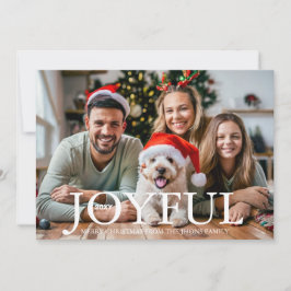 Boho Minimalistisk Glädjefull Familjeporträtt Foto Julkort