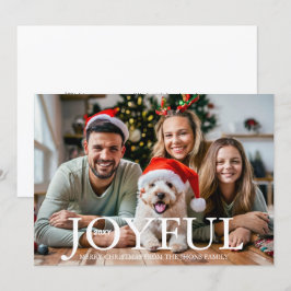 Boho Minimalistisk Glädjefull Familjeporträtt Foto Julkort