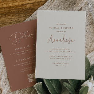 Boho-minimalistisk handskriven Möhippa Inbjudningar