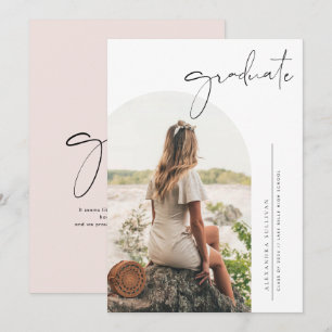 Boho minimalistisk kalligrafi valv foto examen meddelande