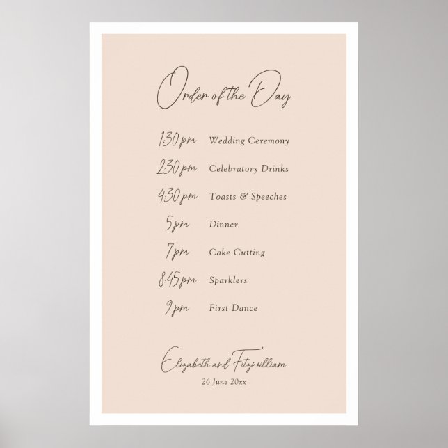 Boho-minimalistisk Vas-ordning för händelser Poster (Framsidan)