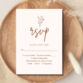 Boho Minimalistiska Botaniska Terrakotta Bröllop OSA Kort