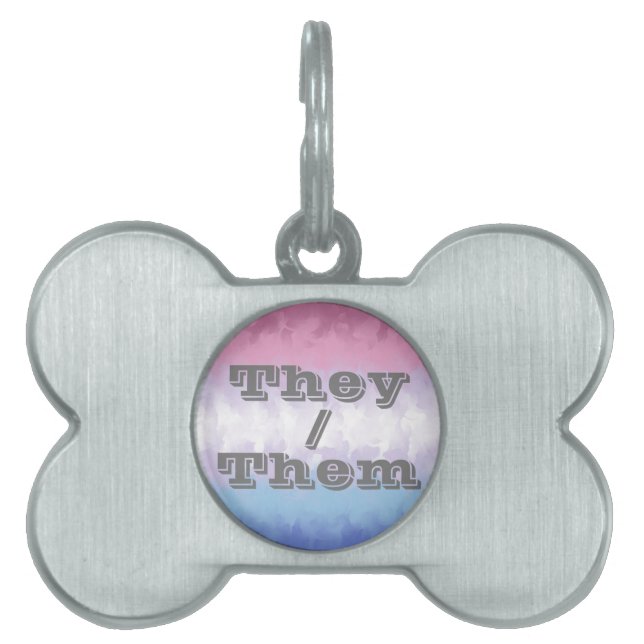 Boho Mjuk Anpassningsbar Pronomen Bigender Pride F ID-bricka Husdjur (Framsidan)