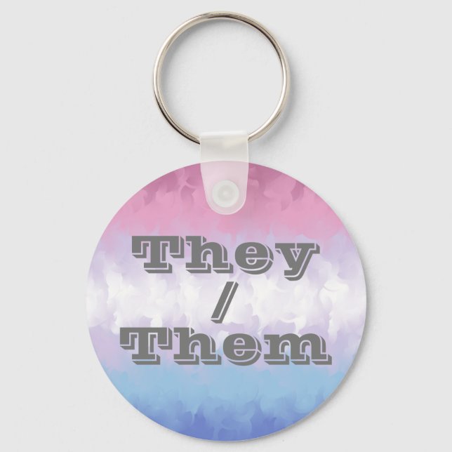 Boho Mjuk Anpassningsbar Pronomen Bigender Pride F Nyckelring (Baksida)