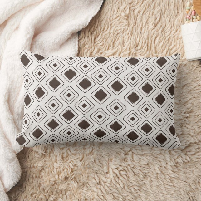 Boho Mjuk Neutral Tribal Geometrisk Aztekisk Mönst Lumbarkudde (Filt)