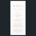 Boho Mocha Mousse 1 minimalistisk enkel Flat Menu Meny<br><div class="desc">Elegant och modern,  boho,  Mocha Mousse och vit minimalistisk meny. Fullständig meny för anpassadet för bröllop eller händelsen.</div>