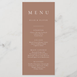 Boho Mocha Mousse Minimalist Simple Flat Menu Meny