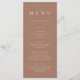 Boho Mocha Mousse Minimalist Simple Flat Menu Meny