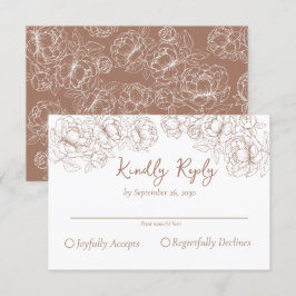 Boho Mocha Mousse Romantic Blommigt Bröllop OSA Kort